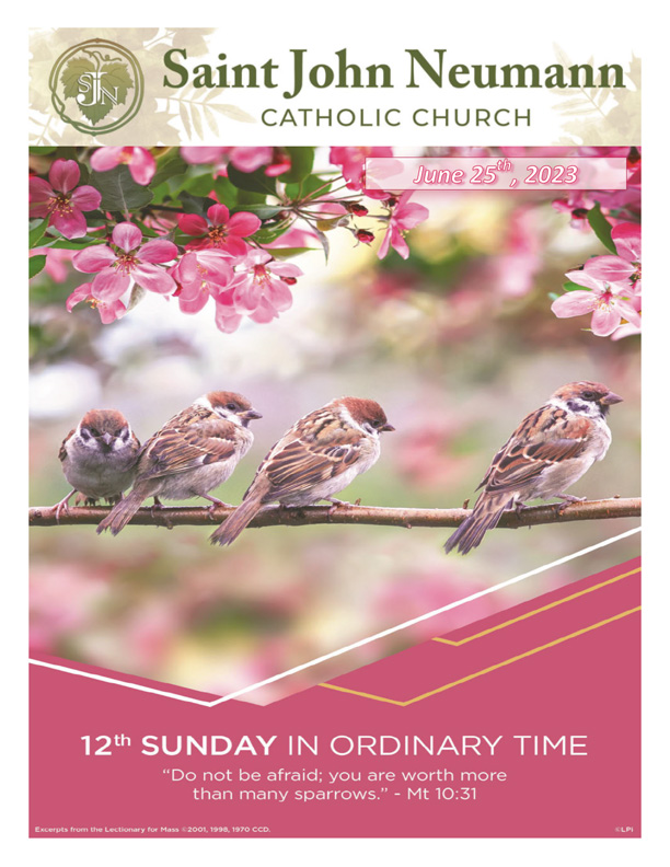 June 25th, 2023 "12th Sunday In Ordinary Time"