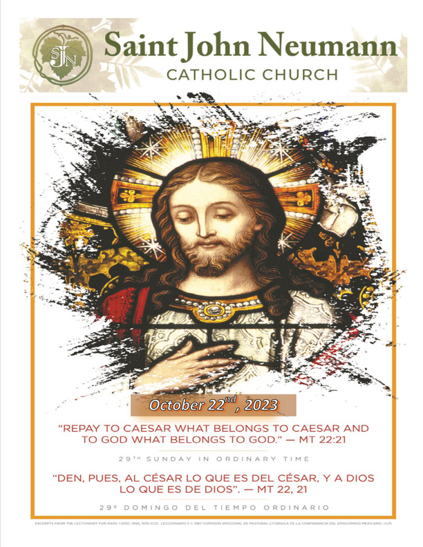 October 22, 2023 "29th Sunday In Ordinary Time"