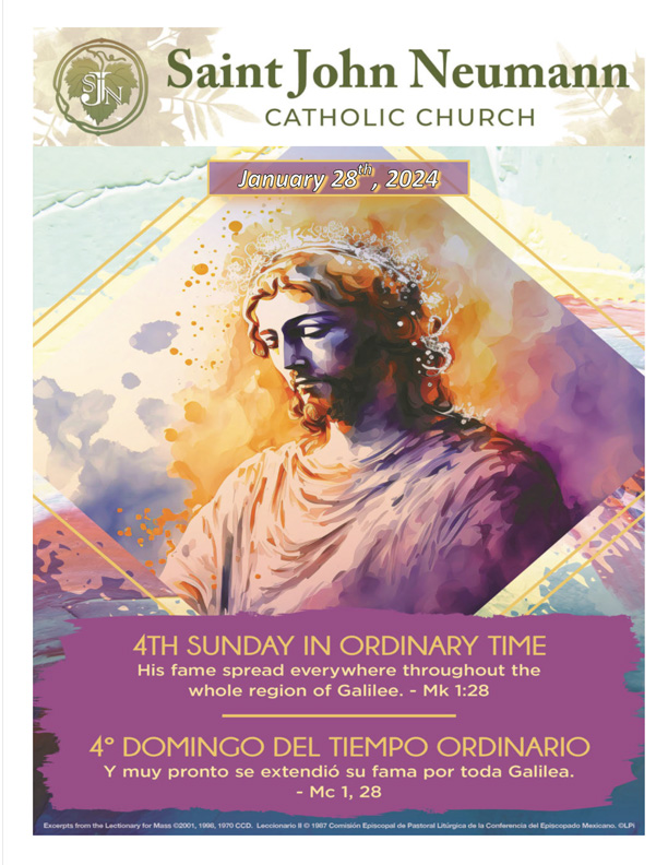 January 28th, 2024 "Fourth Sunday In Ordinary Time"