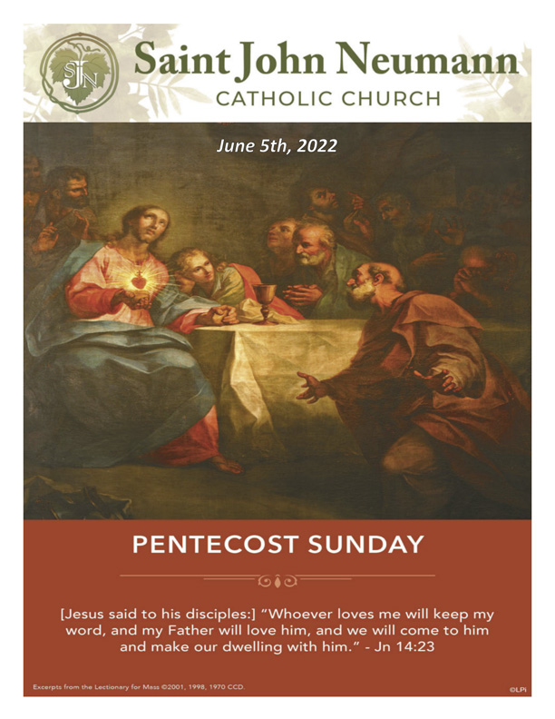 June 5, 2022 "Pentecost Sunday"