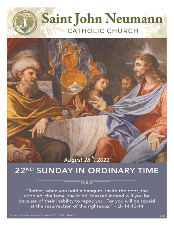 August 28, 2022 "22nd Sunday In Ordinary Time"