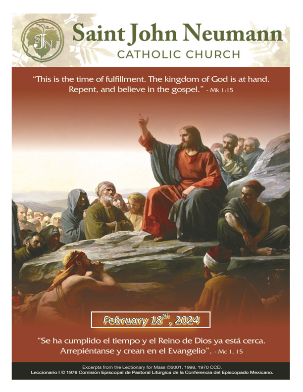 February 18th, 2024 "First Sunday of Lent"