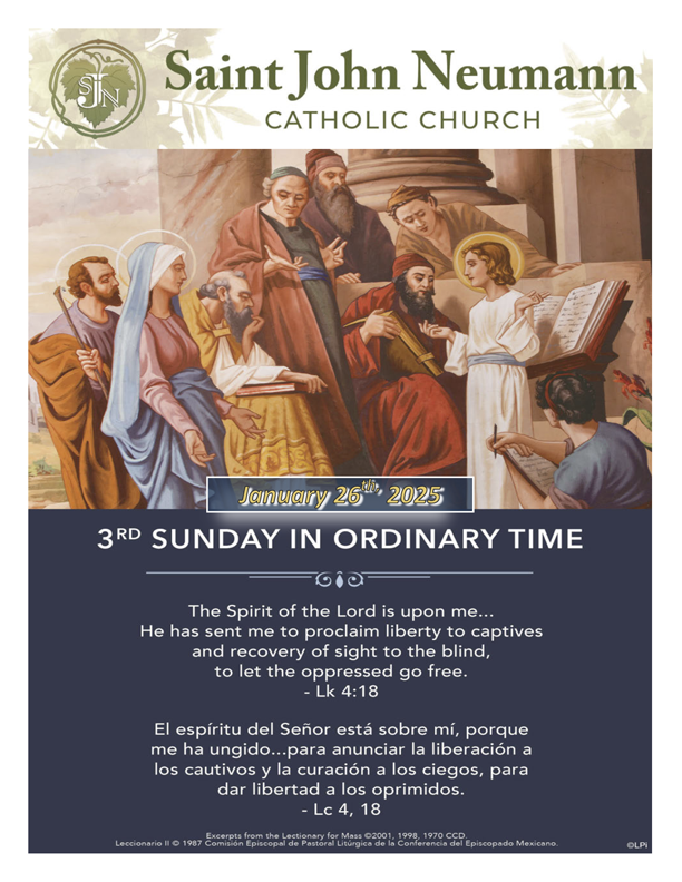 January 26, 2025 "3rd Sunday In Ordinary Time"
