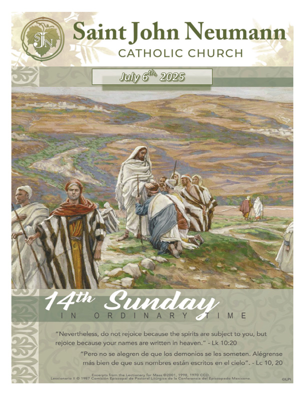 July 6, 2025 "14th Sunday In Ordinary Time"