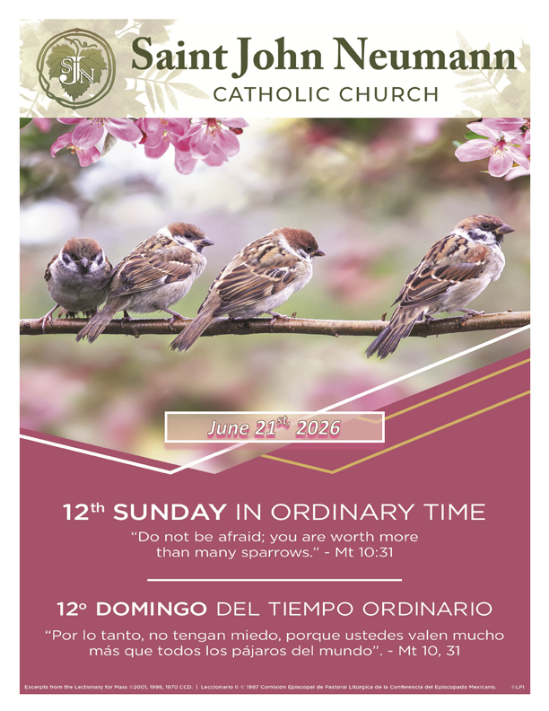 June 21, 2026 "12th Sunday In Ordinary Time"