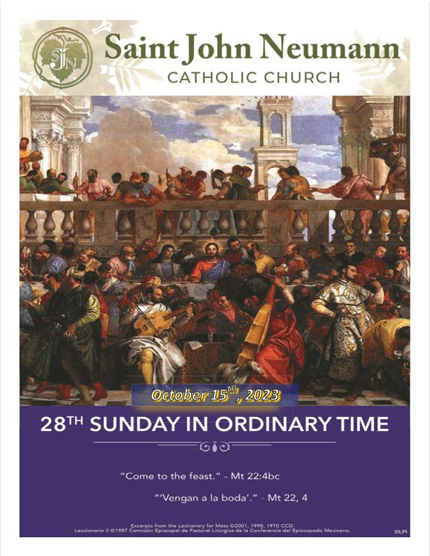 October 15, 2023 "Twenty-Eighth Sunday In Ordinary Time"