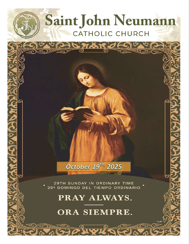 October 19, 2025 "Twenty-Ninth Sunday In Ordinary Time"