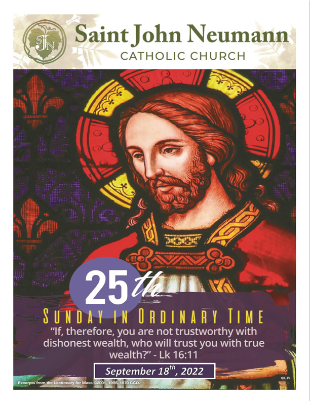 September 18th, 2022 "25th Sunday In Ordinary Time"